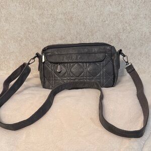 Gray Quilted Crossbody Bag unbranded
